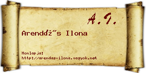 Arendás Ilona névjegykártya